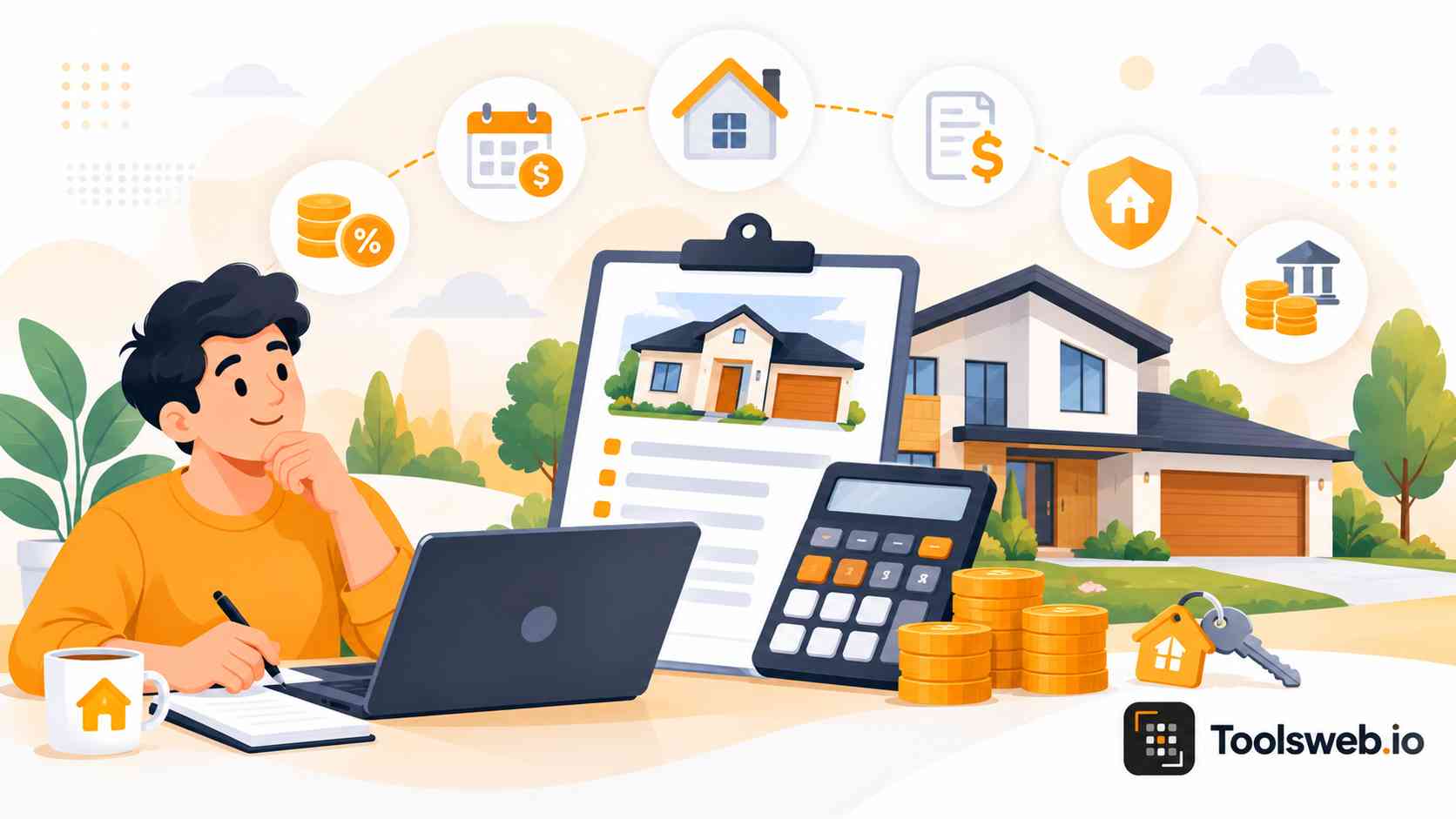 Mortgage Calculator for estimating monthly mortgage payments, interest, home loan costs, and total repayment.