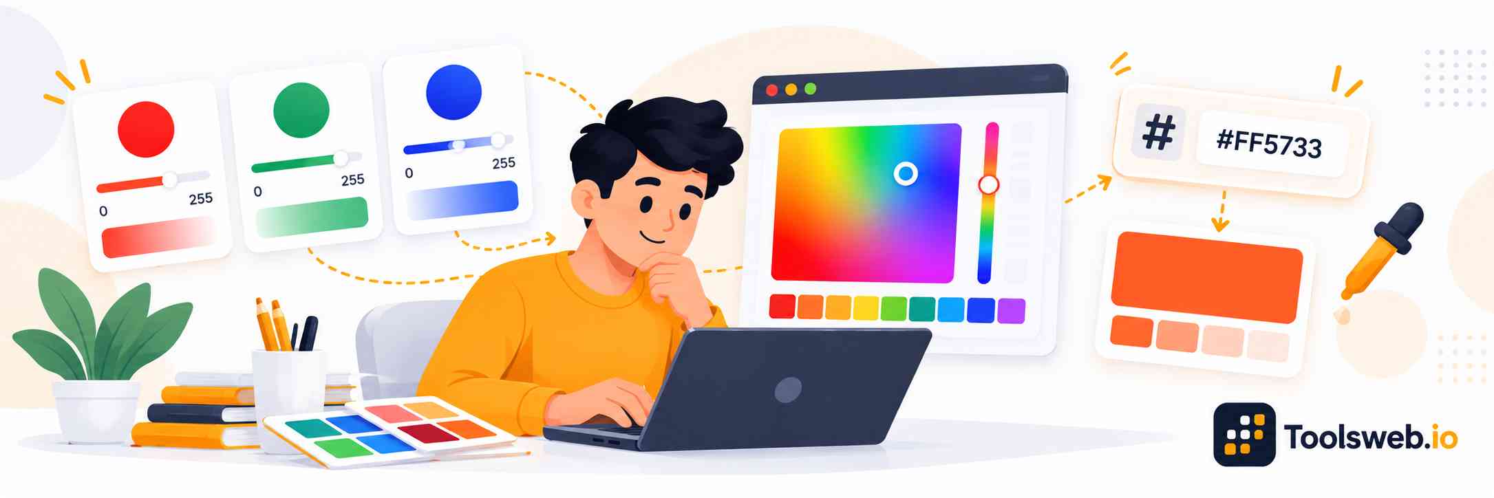 RGB to HEX Converter tool for converting RGB color values into HEX color codes