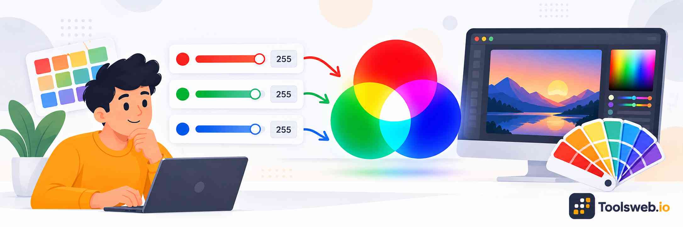 RGB to HSL Converter for converting RGB color values into HSL format using an online color conversion tool.