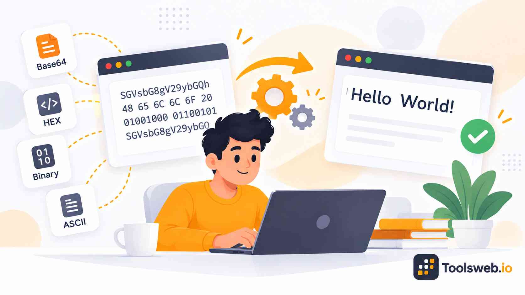 Text Encoder converting text into encoded formats such as Base64, hexadecimal, binary, and ASCII for easier data processing and transfer.