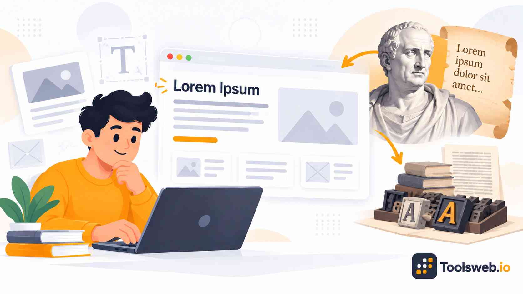 Lorem Ipsum Generator creating placeholder text for website layouts, designs, and content mockups.